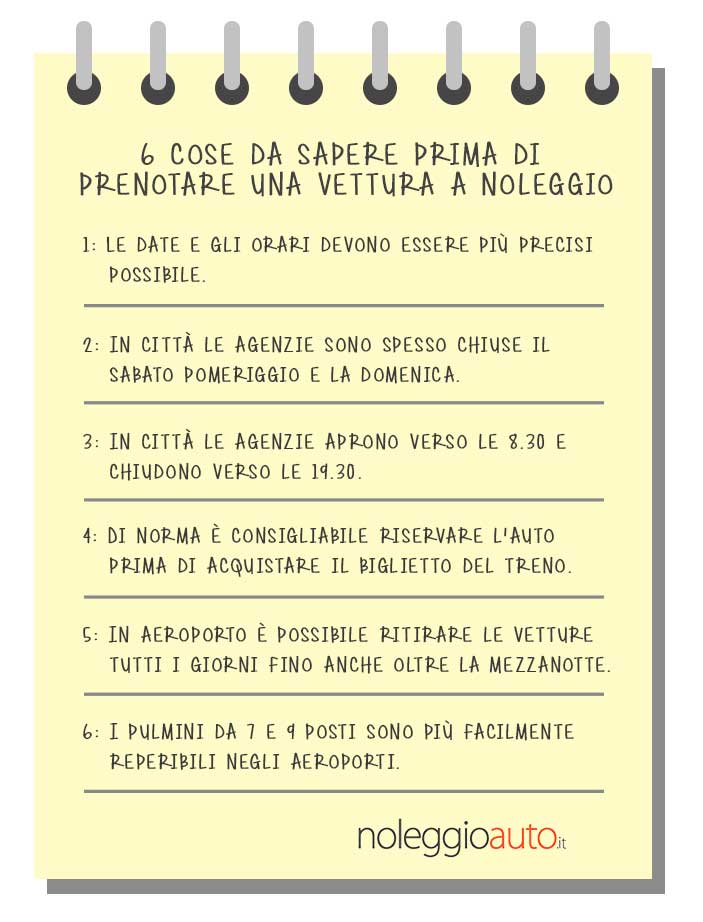 6 cose sul noleggio